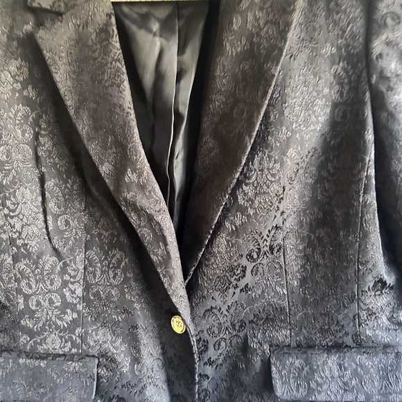 Dana Buchman Damask Black Long Sleeve Blazer Size 14 - Picture 11 of 13